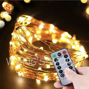 Tira de luces LED con batería para decoración navideña, Control remoto para habitación - Product Image 3
