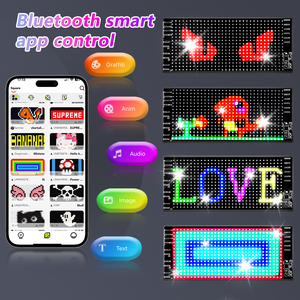 รีโมทคอนโทรล DIY USB 5V RGB LED Matrix Display, เลื่อนข้อความและภาพเคลื่อนไหวแผงสำหรับโฆษณารถยนต์, ตั้งโปรแกรมได้