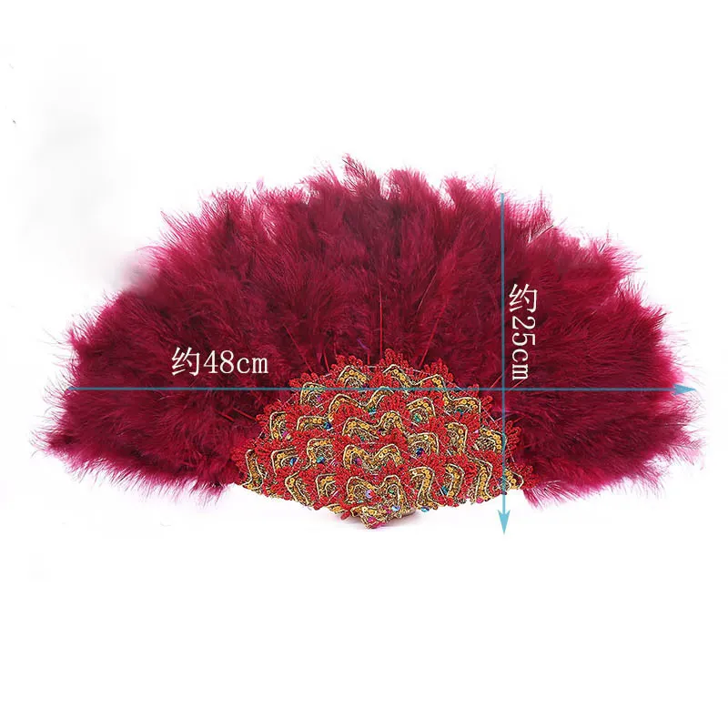 African Feather Fan For Bride Double Side Feather Nigerian Feather Handfan Ladies wedding