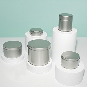 定制圆形锡金属罐，带套盖，用于工艺品DIY和蜡烛制作储物 - Product Image 4