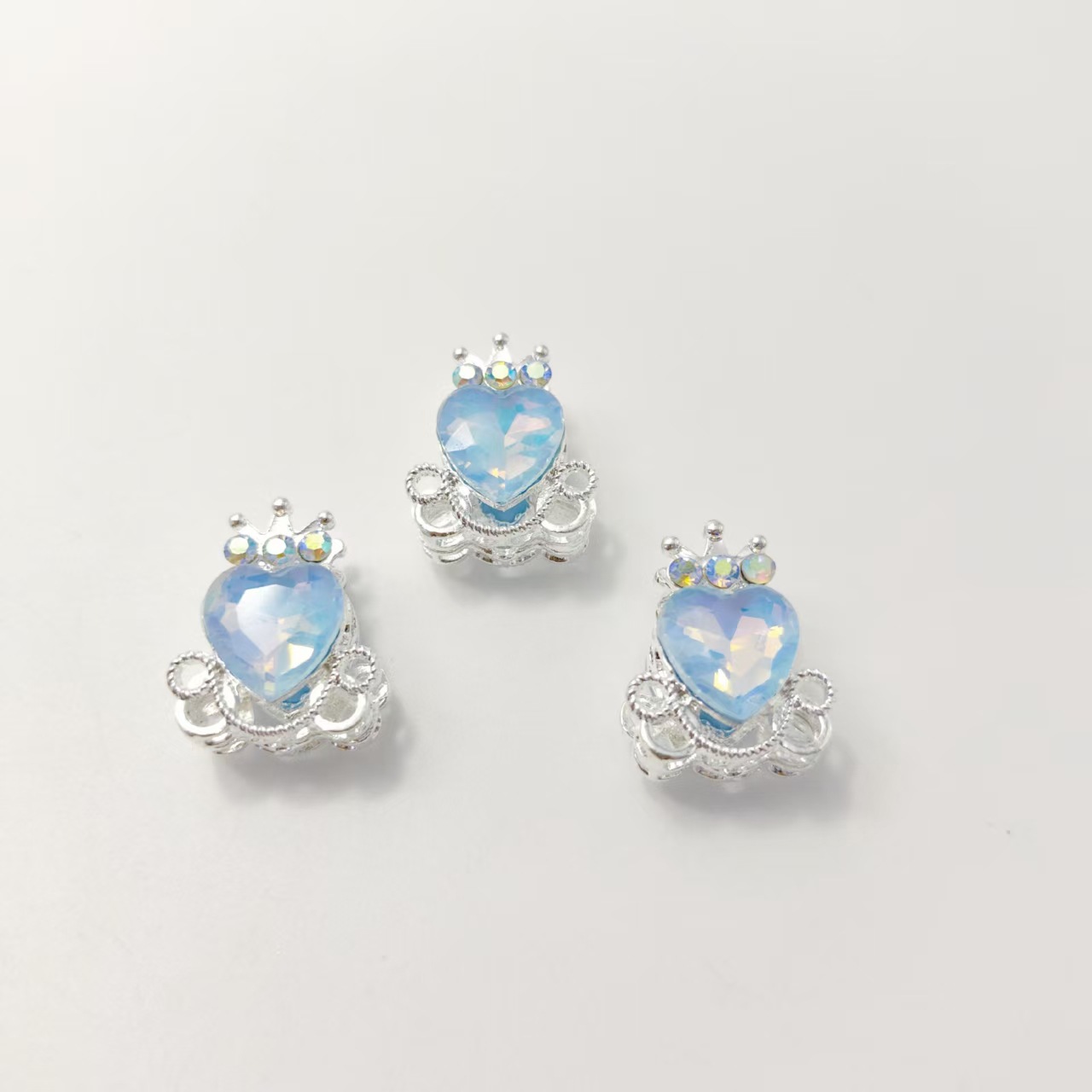 Diamant bleu moka plaqué argent