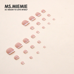 Ms.miemie 24รูปแบบที่ชิ้น/เซ็ตวัสดุ ABS ปลายเล็บปลอมปลายฟรีเเฟรนช์เจลลี่เทียมดีไซน์ปลายเล็บปลอม - Product Image 3