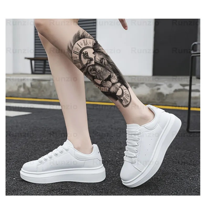 Водонепроницаемые одноразовые татуировки наклейки Черные Животные тигр и лев дизайн татуировки