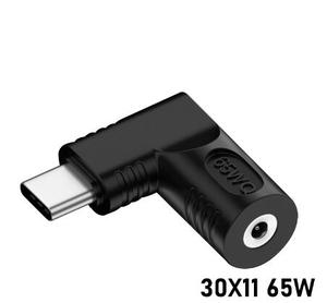 65W PD 90 Degree USB C Male <strong>Output</strong> <strong>to</strong> DC Power <strong>Input</strong> Adapter DC 5.5mmx2.1mm Female <strong>Input</strong> <strong>to</strong> Type C Male Connector Charge Adapte