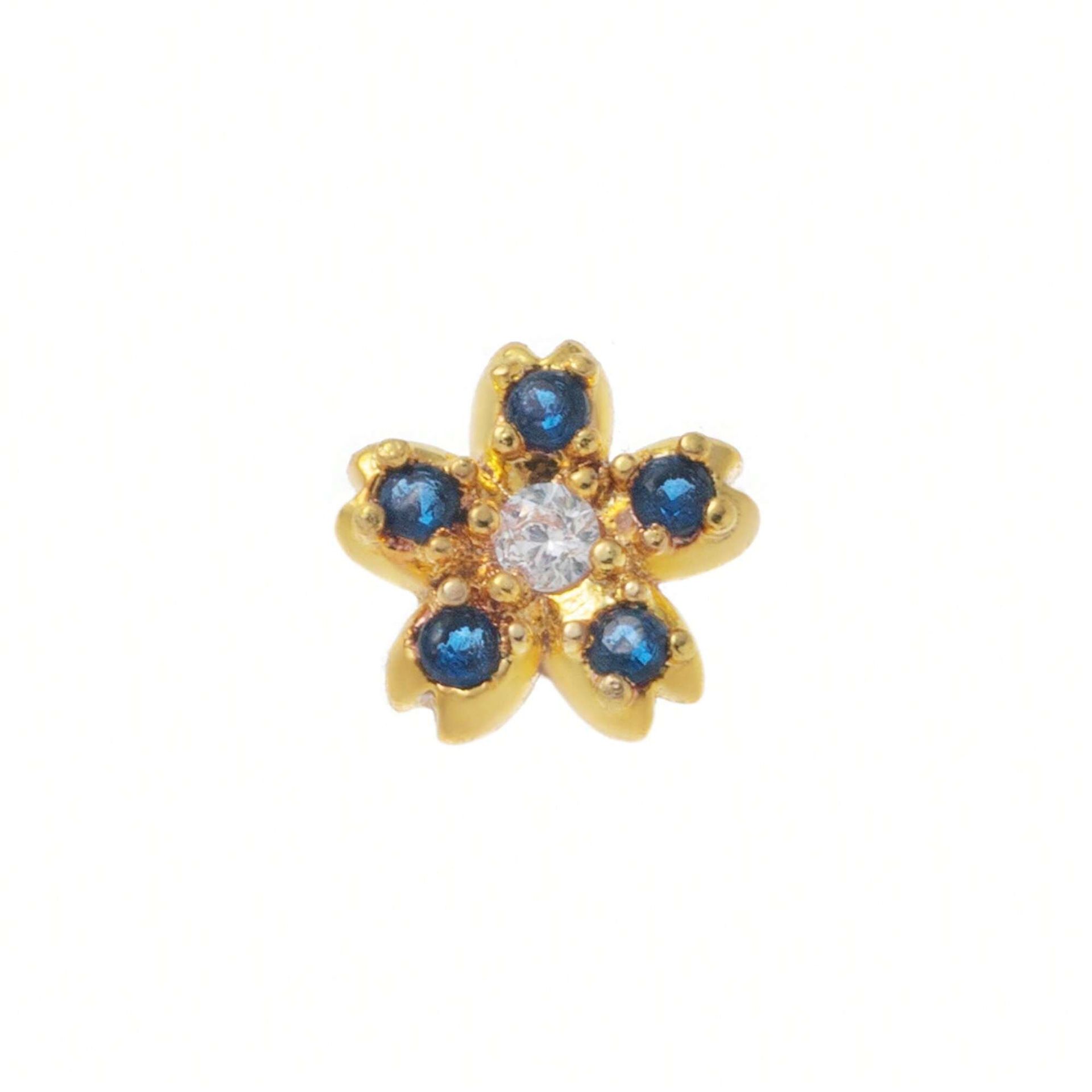 Accessoires fleurs bleues-Or
