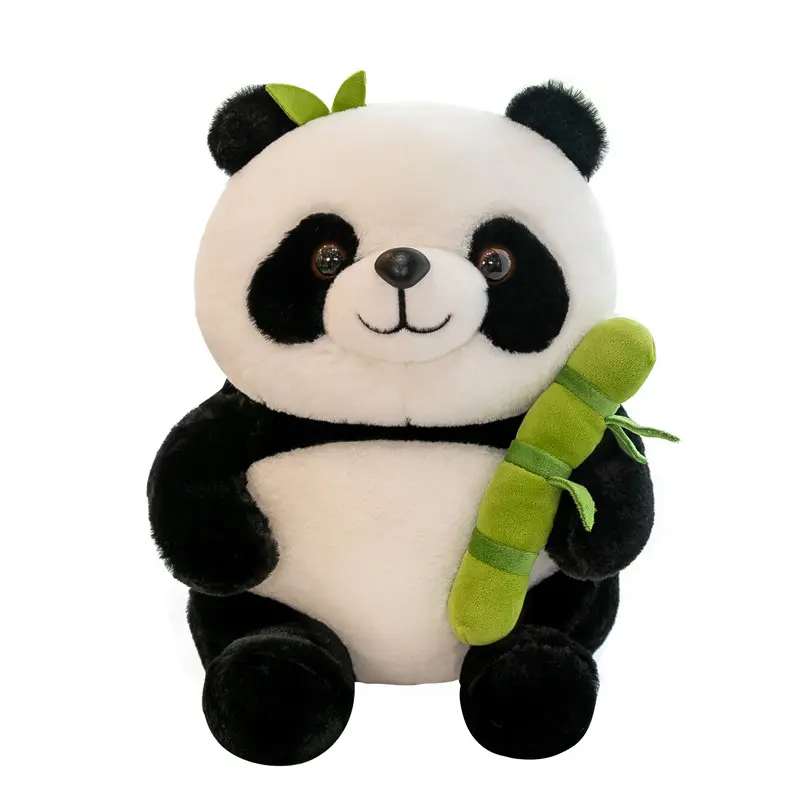Piccolo libro rosso Douyin con tubo di bambù panda peluche panda bambola panda tesoro nazionale giocattoli per bambini carini