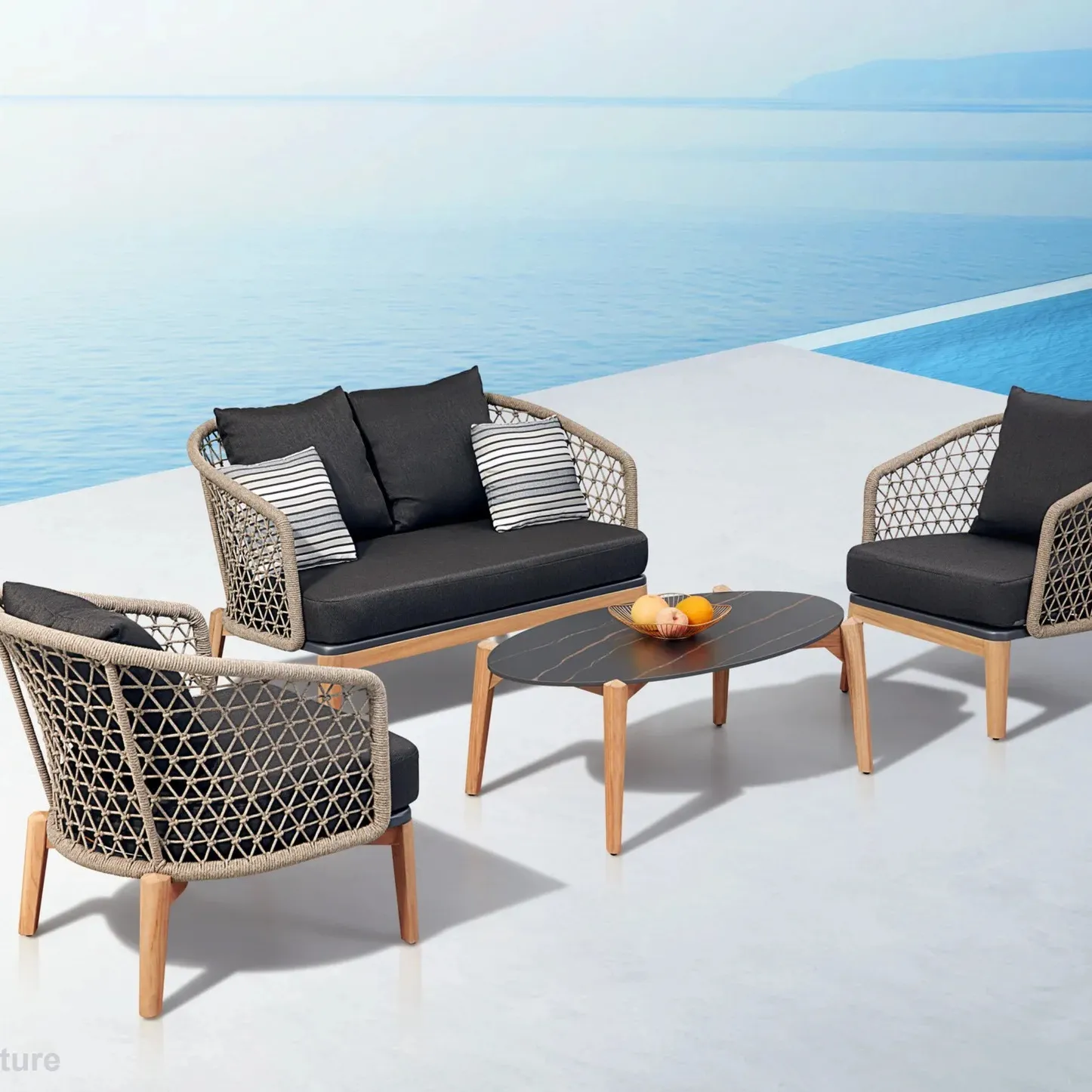 YONGLI-FB Outdoor Seating Group Lounge Set Gartenmöbel Patio Sofa Set Gartenmöbel Einstellung Garten Set