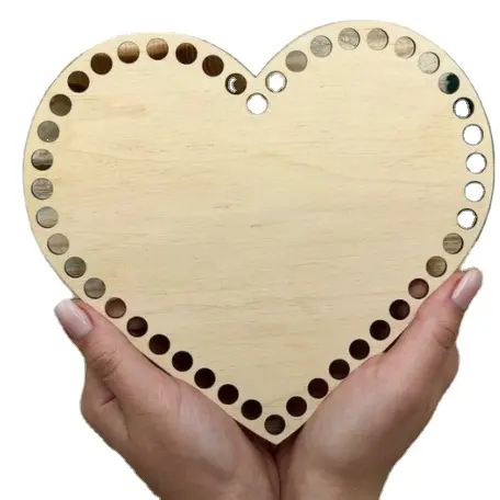 Forma personalizzata artigianato legno taglio laser articolo cuore spazi vuoti di base in legno