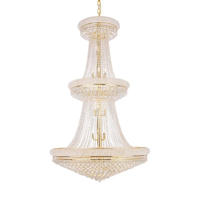 Kroonluchter Moderne Luxe Grote 110V Lampen 47 Inch Heldere Kristallen Verlichting Collectie Voor Koninklijke Gang