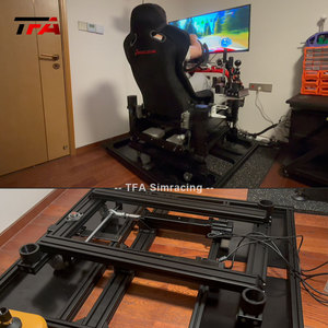 de conducción de coche con soporte de monitor único, kit de simulación de carreras de extrusión de aluminio negro, 4080 - Product Image 1