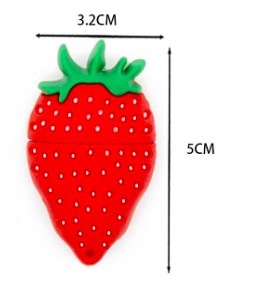 花式趣味可爱水果形状<span class=keywords><strong>USB</strong></span>食品水果菠萝草莓香蕉闪存驱动器带钥匙圈定制