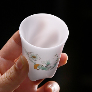 High-End buz yeşim porselen koyun eti-yağ çay bardağı dört köşe kokusu fincan klasik mürekkep manzara Chinoiserie basit ev kullanımı için - Product Image 4