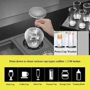 现代户外纳米黑色房车酒吧水槽304不锈钢隐藏式多功能智能单碗便携式野营水槽