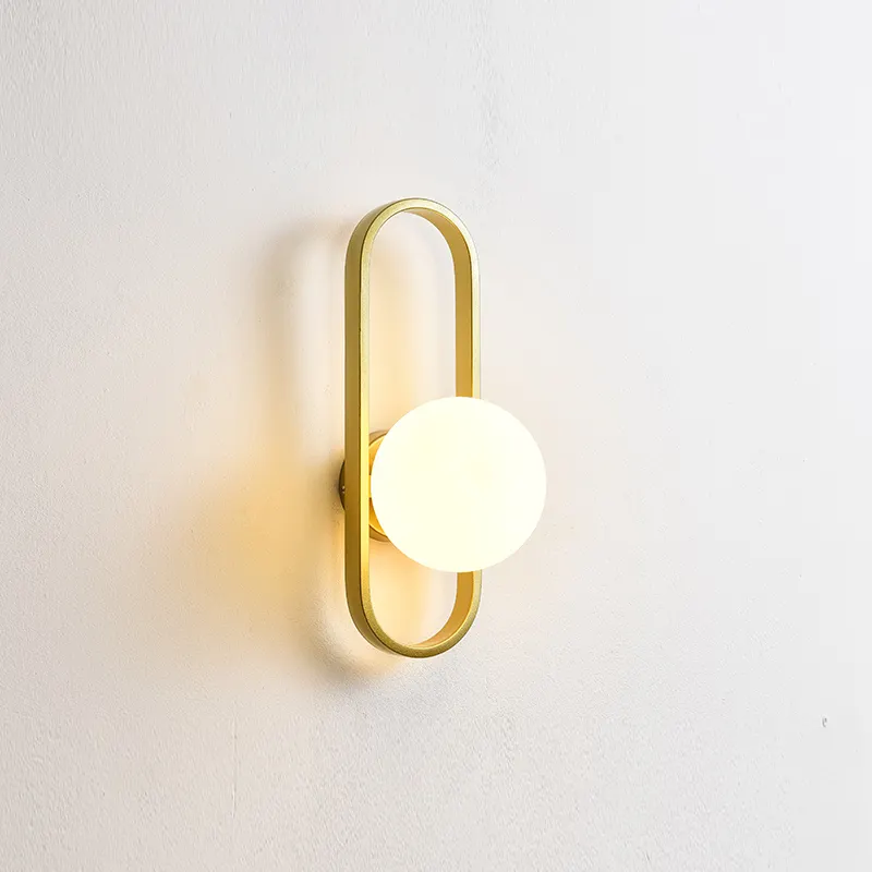Современный роскошный простой железный настенный светильник в скандинавском стиле прикроватный светильник для спальни, лестница, коридор, крыльцо, проход, стекло, золотой и черный светодиод, белый 80