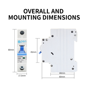 Disyuntor eléctrico abierto 1P 2P 3P 4P 0.5A 1A 2A 3A 63A AC MCB, interruptor en miniatura 10KA L7 tipo C B D 230V 400V con certificado CE - Product Image 4