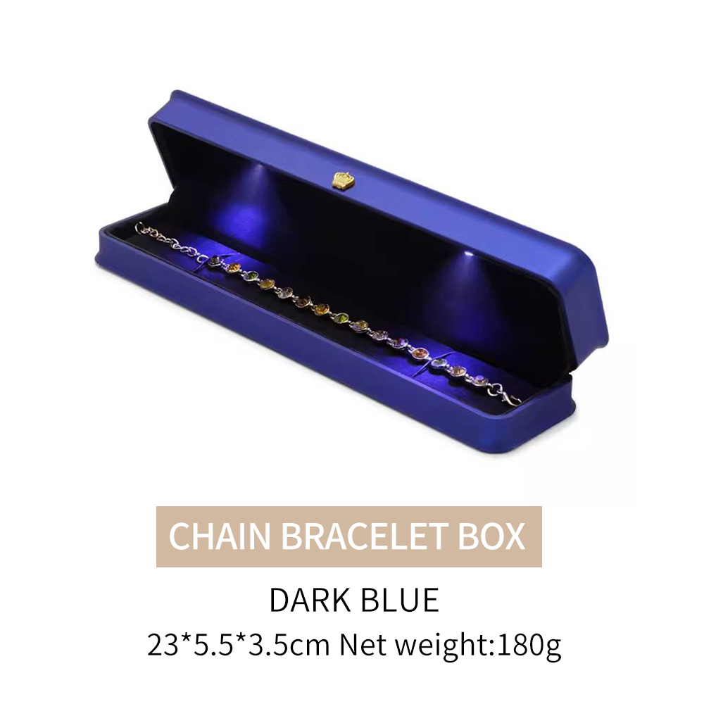 Boîte à bracelet chaîne bleu foncé