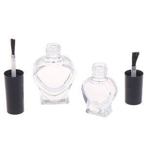 OEM 5ml 10ml 15ml ריק לב שקוף זכוכית לק שמן בקבוק Refillable כובע עם מברשת מיכל קוסמטי