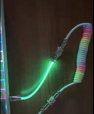 Cable de teclado para juegos USB en espiral personalizado C 5,9 FT/1,8 m con piloto de Metal desmontable para teclado mecánico para juegos, ratón, teléfono (Ra - Product Image 4