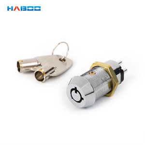 HABOO 19mm HB209高セキュリティオフスイッチ自動ドアアクセス制御キースイッチロック3ポジション入力電圧24vdc - Product Image 1