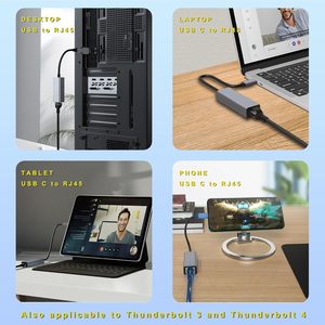 ZOGUO 1Gbps 2-in-1アルミケースUSB 3.0/タイプC RJ45アダプターラップトップデスクトップテレビスマートフォン用イーサネットアダプター - Product Image 6