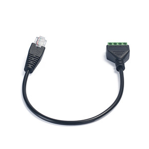 RJ45 Ethernet штекер к 4-контактному AV клеммному адаптерному конвертерному блоку без припоя Зеленый винтовой сетевой Удлинительный кабель - Product Image 5