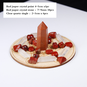 Đá Reiki Chữa Bệnh Hoa Hồng Thạch Anh Chữa Bệnh Đá Vụn Bảy Sao Mảng Gỗ Cơ Sở Thạch Anh Pha Lê Điểm 7 Bộ Đá Luân Xa - Product Image 3