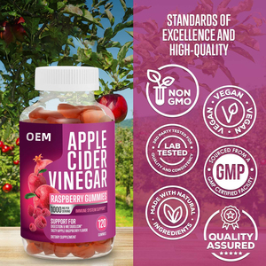 Private Label Slimming Fat Burning Weight Loss Apple Cider Vinegar Gummies with the Mother with Green and Red - Product Image 4