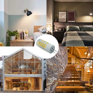 หลอดไฟ LED G4หรี่แสงได้ G4ฐานแบบสองขา64 LED 2835 SMD 6W สีขาวอบอุ่น3000K ฐานเซรามิกไฟ LED ข้าวโพดสำหรับบ้านไฟห้องนอน - Product Image 5