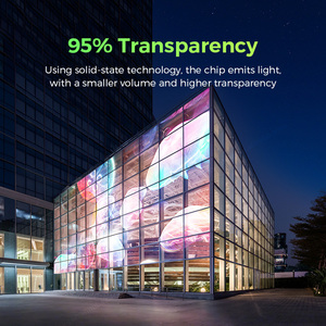 90% trasparente trasparente vedere attraverso lo schermo Super sottile <span class=keywords><strong>Display</strong></span> a <span class=keywords><strong>Led</strong></span> vetro adesivo schermo a <span class=keywords><strong>LED</strong></span> per le vetrine dei negozi