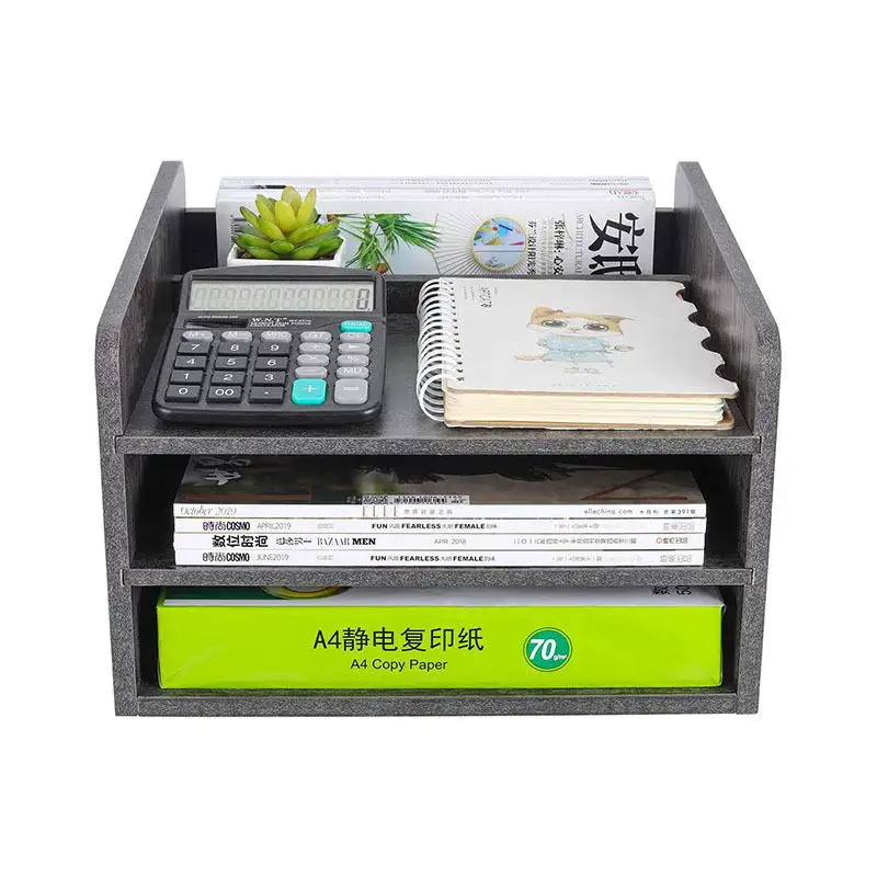 Accessori Desktop di bambù organizzatori di spazi di lavoro per forniture per ufficio a casa porta File magnetico con Organizer da scrivania