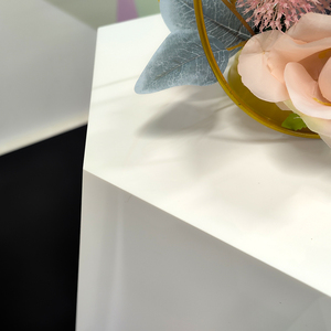 Acrylic White Hexagon Displaying <strong>Stand</strong> Wedding Birthday Party Decorative Plinth White Acrylic <strong>Stand</strong>