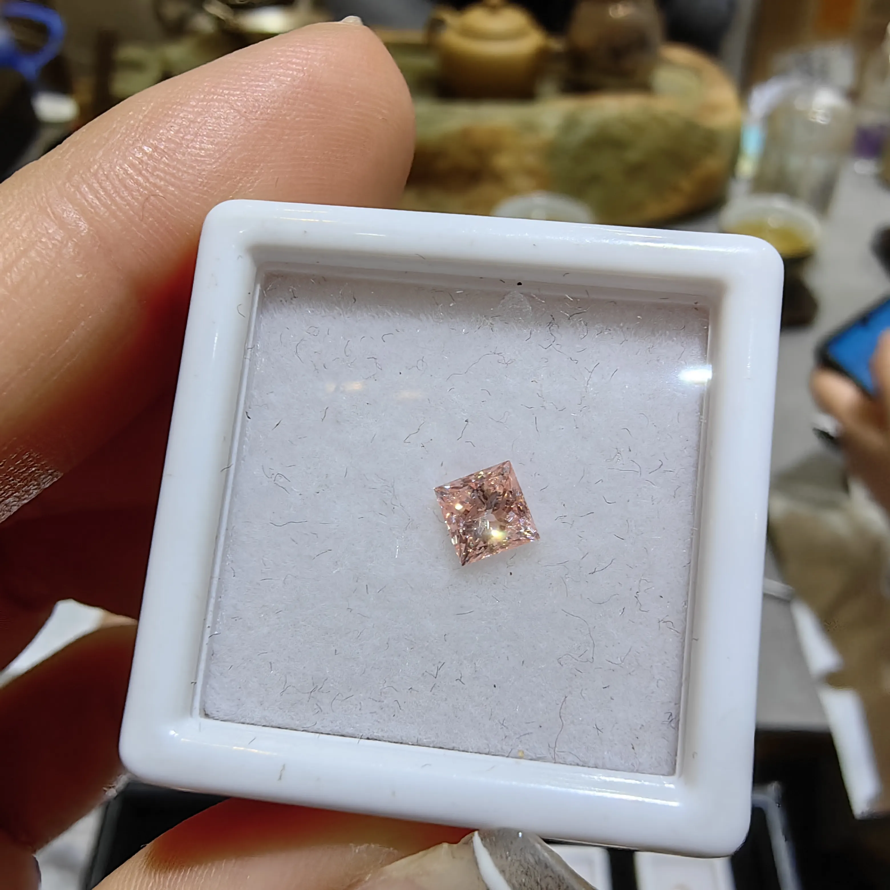 Diamante solto de corte de princesa rosa, diamante solto 1 carat lab cultivador diamantes pedra solta diamante