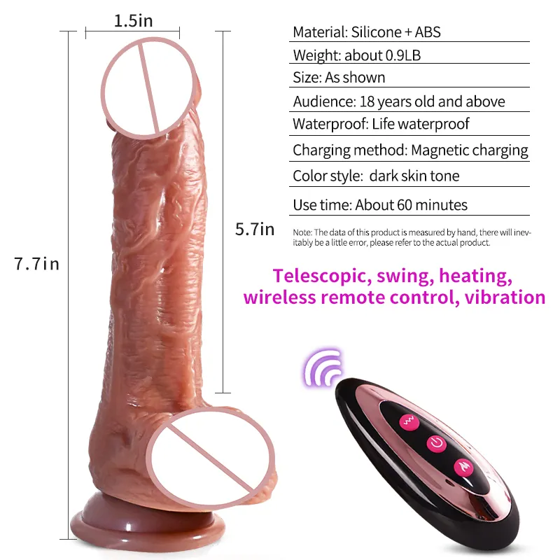 2023 nuovo vibratore Dildo realistico con riscaldamento telescopico Super forte per le donne