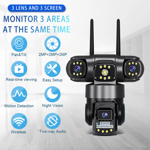 OEM V380pro 6MP 3k Nachtsicht im Freien <span class=keywords><strong>WiFi</strong></span> Home Wireless PTZ-Überwachungs kamera Drei-Objektive-Netzwerks icherheit CCTV-IP-Kamera