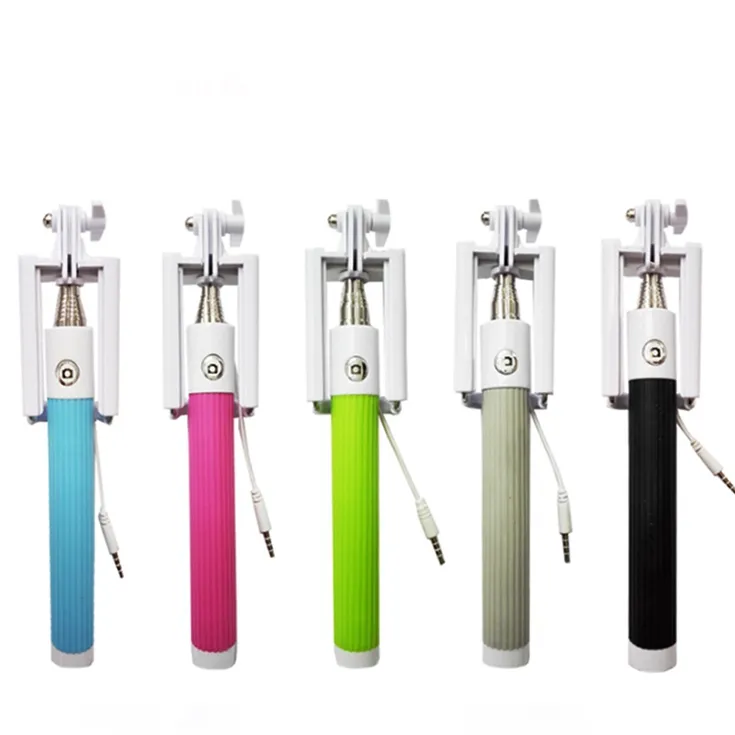 Flexibele Uitschuifbare Handheld Wired Mini Monopod Selfie Stick Voor Mobiele Telefoons