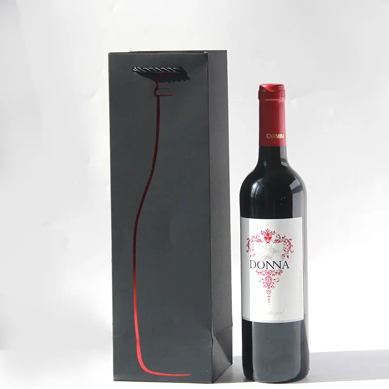 Wholesale Single Wine Bottle Gift Bag Custom Cheap Wine Gift Bags Paper Bag for Wine