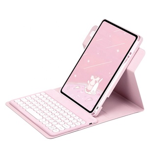 Teclado Sem Fio Destacável Magnético 360 Graus de Rotação PU Couro Acrílico Tablet <span class=keywords><strong>Case</strong></span> Com Suporte Lápis para iPad Pro 11 2024