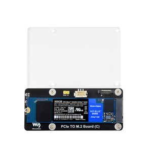 Плата адаптера Raspberry Pi 5 PCIe to M.2 NVMe SSD Поддержка бокового крепления с акриловой пластиной Совместимость с 2230/2242/2260/2280 - Product Image 4