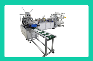 Versione coreana di pesce-a forma di KF94 maschera macchina apparecchiature di produzione con deviazione di correzione e la tensione pieghevole - Product Image 2