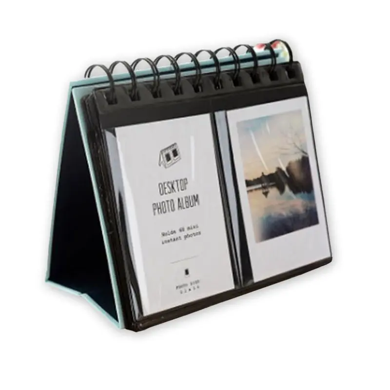 Desktop Photo card Binder Display Mini Fotos Album Schreibtisch Kalender mit Taschen für Fotos stehend