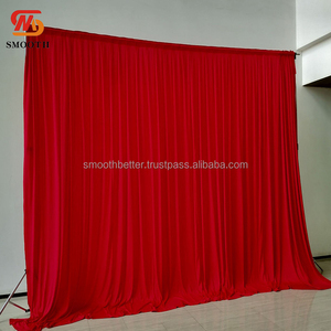 גודל חלק מותאם אישית וצבעים משי חתונה רקע וילון חתונה drapery תפאורה תפאורה - Product Image 3