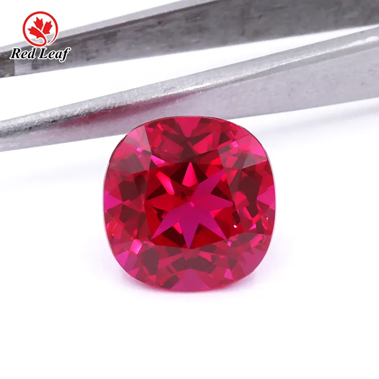 Redleaf jewelry ruby precious gems lab, criado ruby venda grc certificado almofada corte laboratório crescido rubi vermelho por carat preço