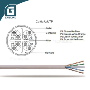 Gcabling 305M 1000FT kedi 6a iletişim Lan kablosu bakır tel ağ Cu 23awg Cat6a veri UTP FTP SFTP ağ Ethernrt kablosu - Product Image 2