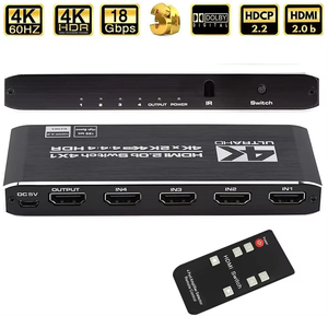 V2.0 4X1HDMIスイッチ3D4 K * 2K @ 60Hz 4K 60Hz 4x1 HDMI2.0bスイッチャーセレクターは、リモートコントロール自動スイッチでHDCP2.2をサポートします - Product Image 2