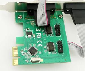อะแดปเตอร์คอนโทรลเลอร์สำหรับการ์ด1ชิ้น RS-232 PCI-E ไปยัง dual RS232 Serial Express DB9 2พอร์ต - Product Image 4