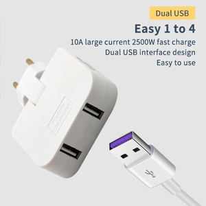Drehbarer EU-Stecker konverter mit zwei USB-Anschlüssen 180-Grad-Verlängerung Multi-Stecker Mini Slim Wireless Outlet Travel <span class=keywords><strong>Adapter</strong></span>