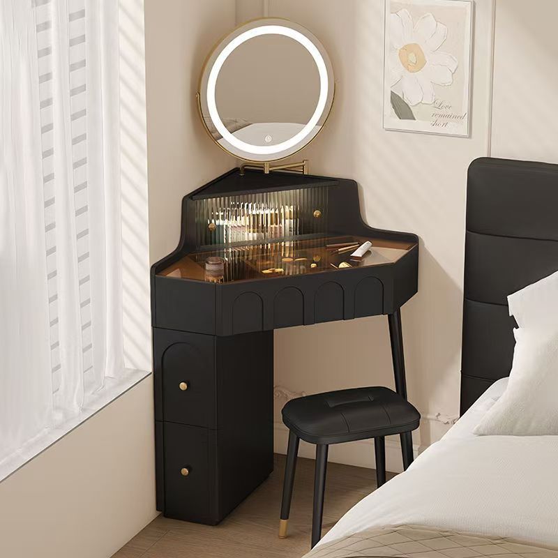 Black makeup table side cabinet-no stool-no mirror