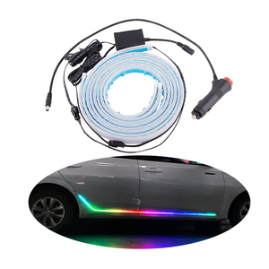 12V 120cm150cm車のサイドドアペダルライトLEDランニングボードRGBライトストリップAPPリモートコントロール自動周囲装飾ライト - Product Image 1