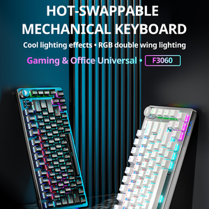AULA F3060 RGB LED Light OEM Logo Teclado para juegos personalizado Inalámbrico 75% PC Computadora Interruptor mecánico en inglés - Product Image 3