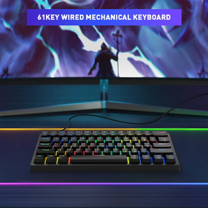 Mini teclado inalámbrico con cable Teclado mecánico RGB Light Up Retroiluminación LED PC Juego de computadora Teclado para juegos - Product Image 5